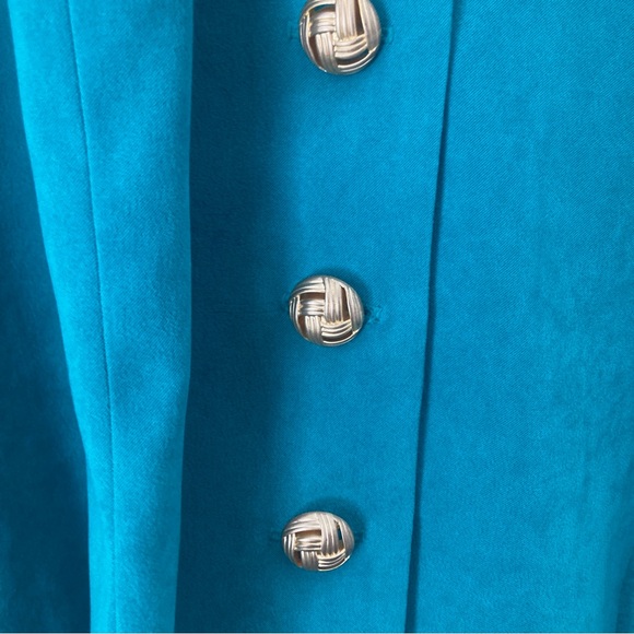 Vintage Leslie Fay dresses  green dagger lapel button down blazer suit jacket - Picture 9 of 9